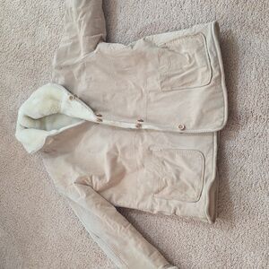 Brandon Thomas Cream Leather/ Teddy Reversible Jacket 1990s